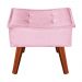 Poltrona com Puff Decorativo Opala Suede Rosa Bebê Kasa Sofá