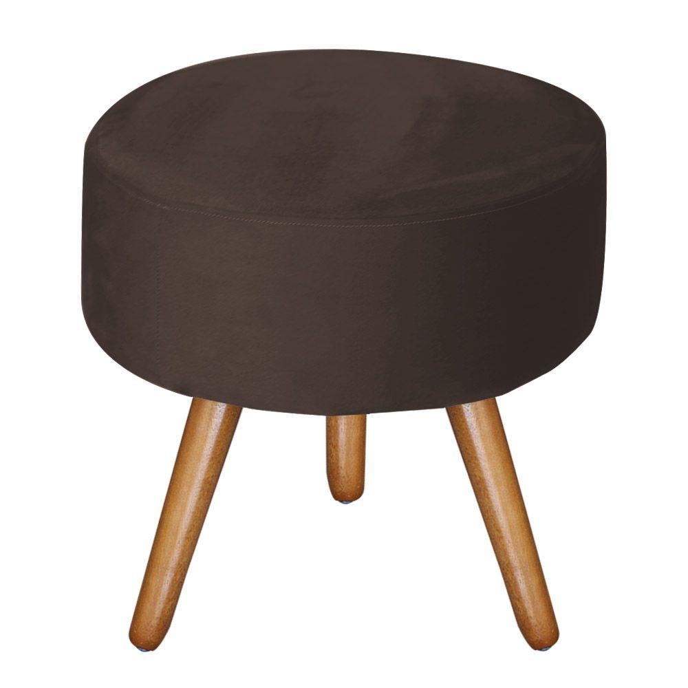 Puff Bali Decorativo Suede Marrom Kasa Sofá