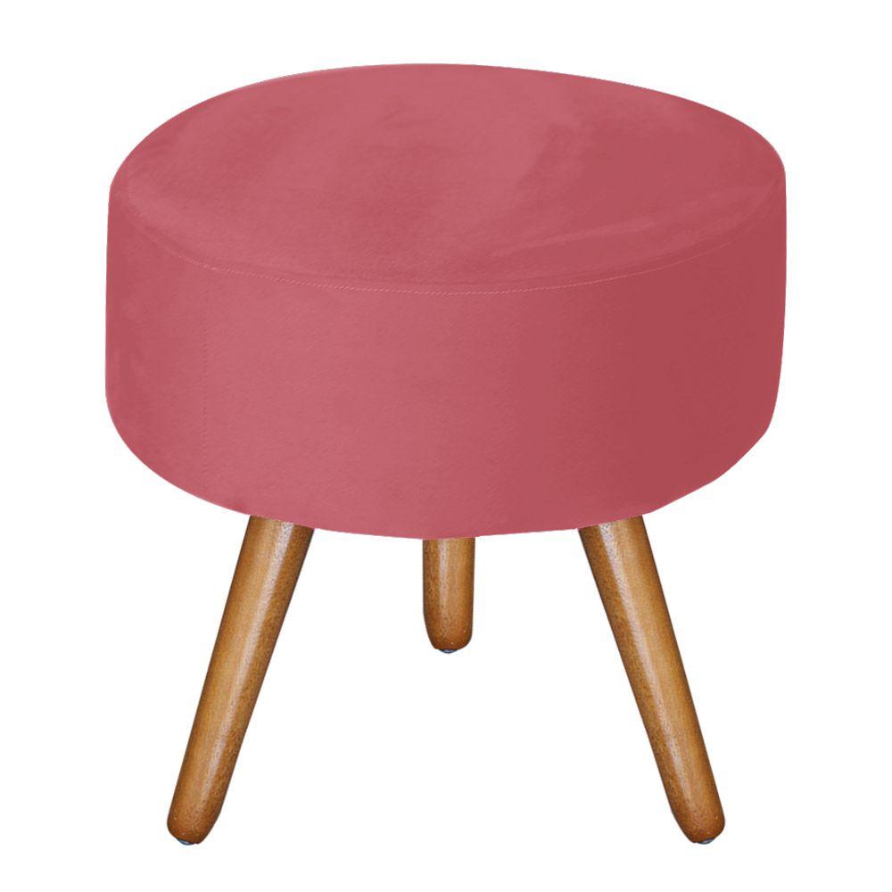 Puff Bali Decorativo Suede Rosa Goiaba Kasa Sofá