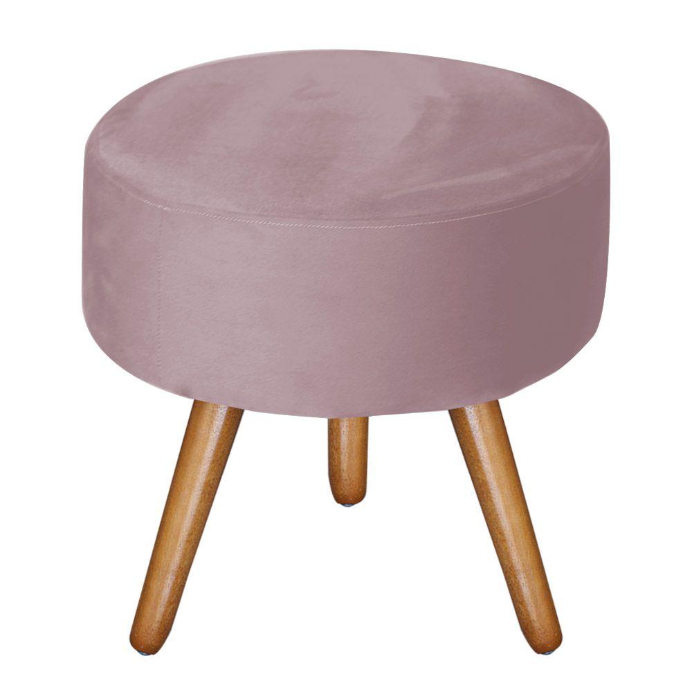 Puff Bali Decorativo Veludo Rosê Kasa Sofá