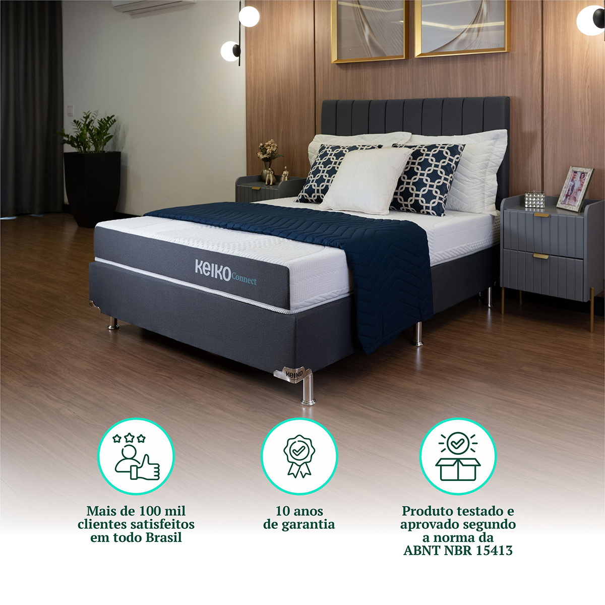 Colchão Casal 18cm 100% Espuma D33 18x138x188 Keiko Colchões