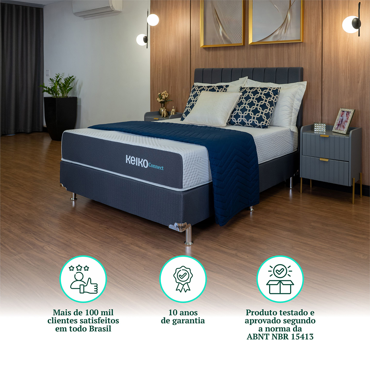 Colchão Casal D33 Connect Molas Ensacadas 25x138x188 Keiko Colchões