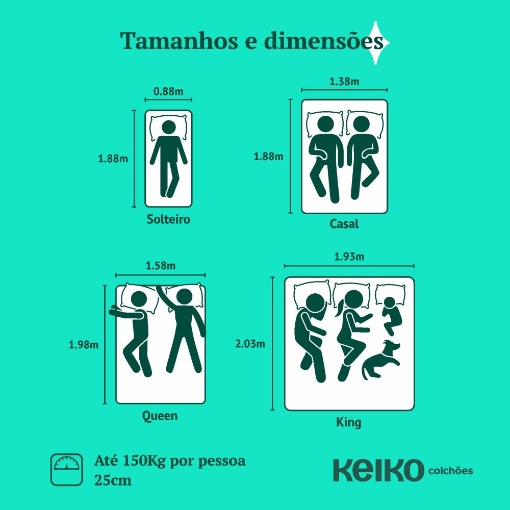 Colchão Casal D45 Connect Aplicativo Massageador 25x138x188 Keiko