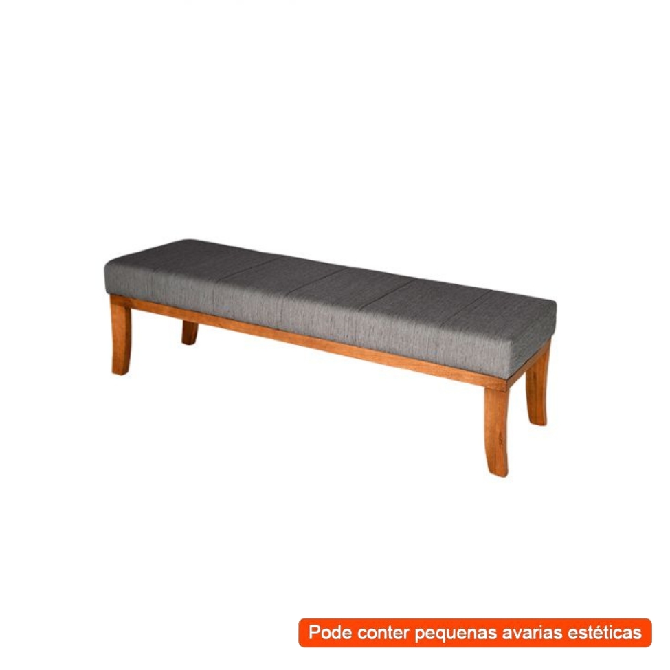 [OUTLET] Banco 2 Lugares Lucia Cinza e Castanho 100 cm
