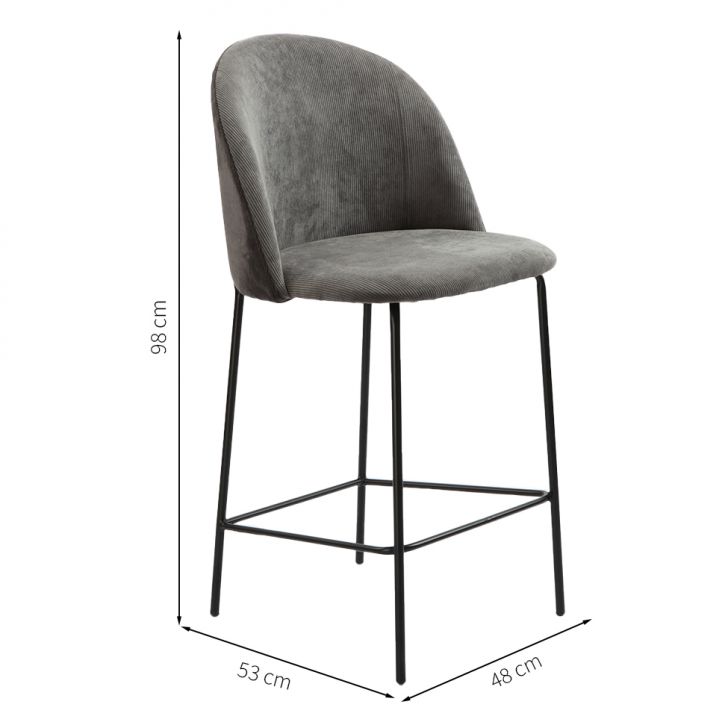 [OUTLET] Banqueta Fixa Margaret Cinza