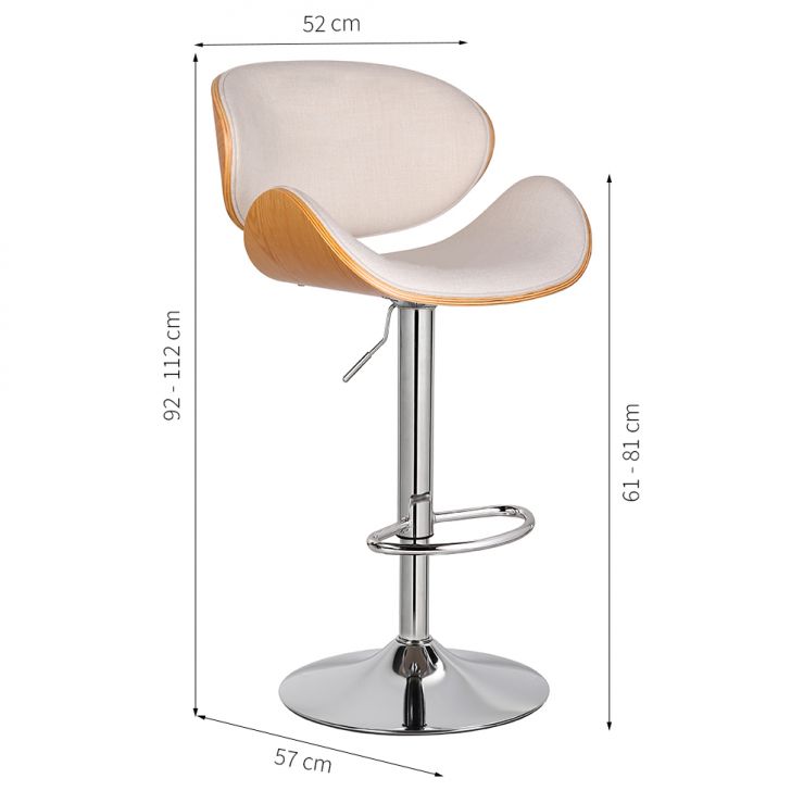 [OUTLET] Banqueta Giratória Amsterdam Branca e Mel