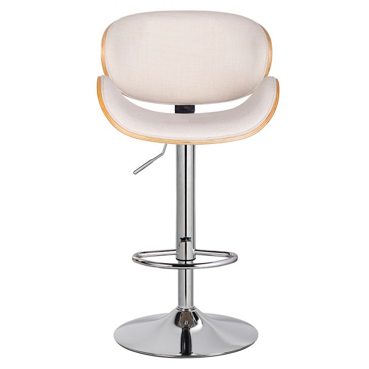 [OUTLET] Banqueta Giratória Amsterdam Branca e Mel
