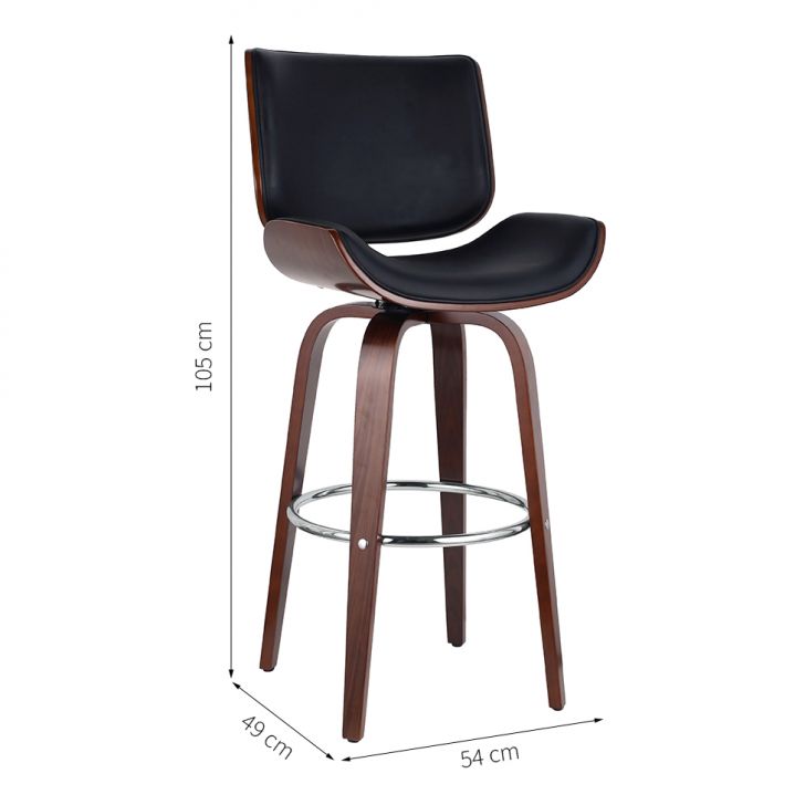 [OUTLET] Banqueta Giratória Delft Preta