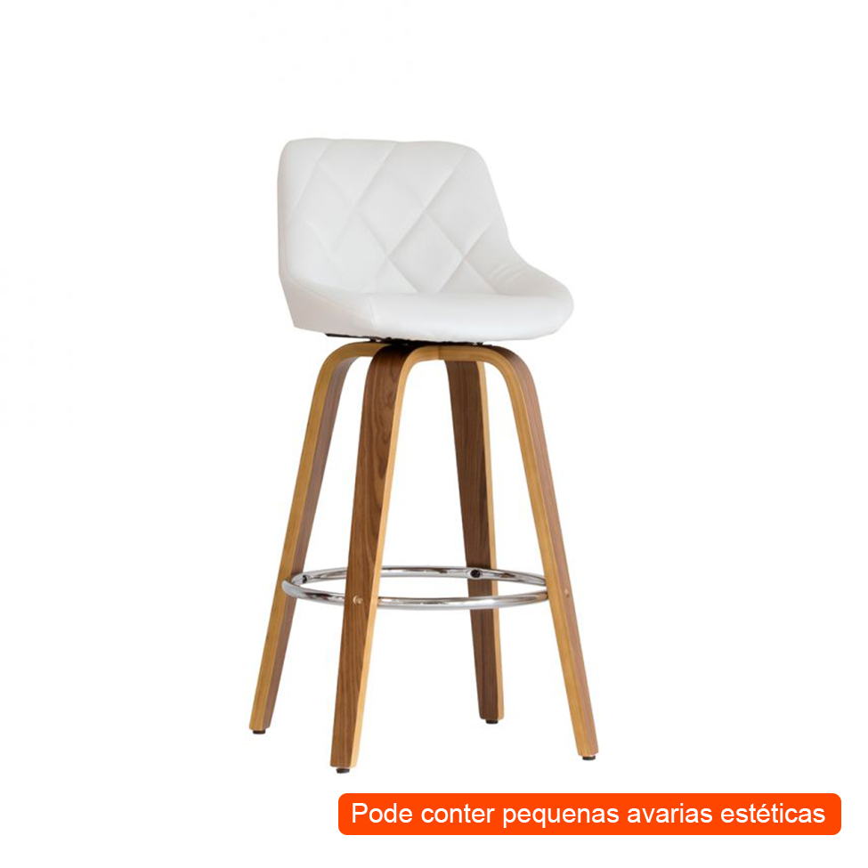 [OUTLET] Banqueta Giratória Milano Helmond Branca