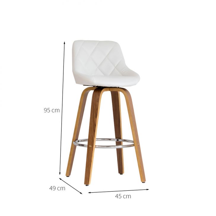 [OUTLET] Banqueta Giratória Milano Helmond Branca
