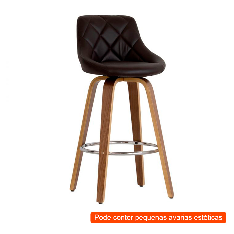 [OUTLET] Banqueta Giratória Milano Helmond Marrom