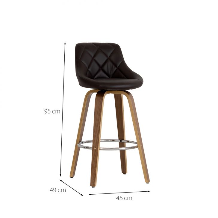 [OUTLET] Banqueta Giratória Milano Helmond Marrom