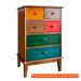 [OUTLET] Cômoda Colors 6 GV Castanho e Colorido