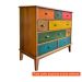 [OUTLET] Cômoda Colors 9 Gavetas Castanho e Colorido