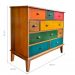 [OUTLET] Cômoda Colors 9 Gavetas Castanho e Colorido