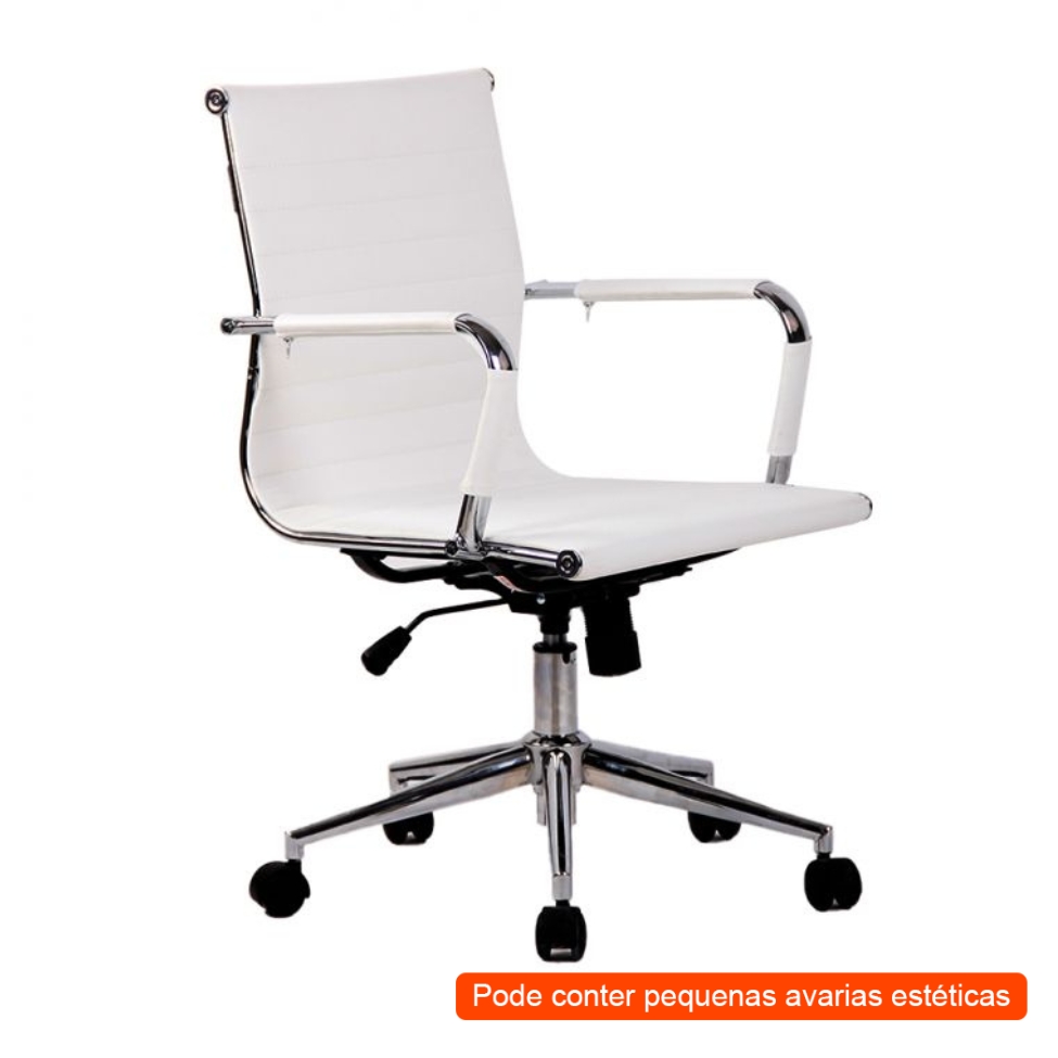 [OUTLET] Cadeira de Escritório Diretor Giratória New Best Branca