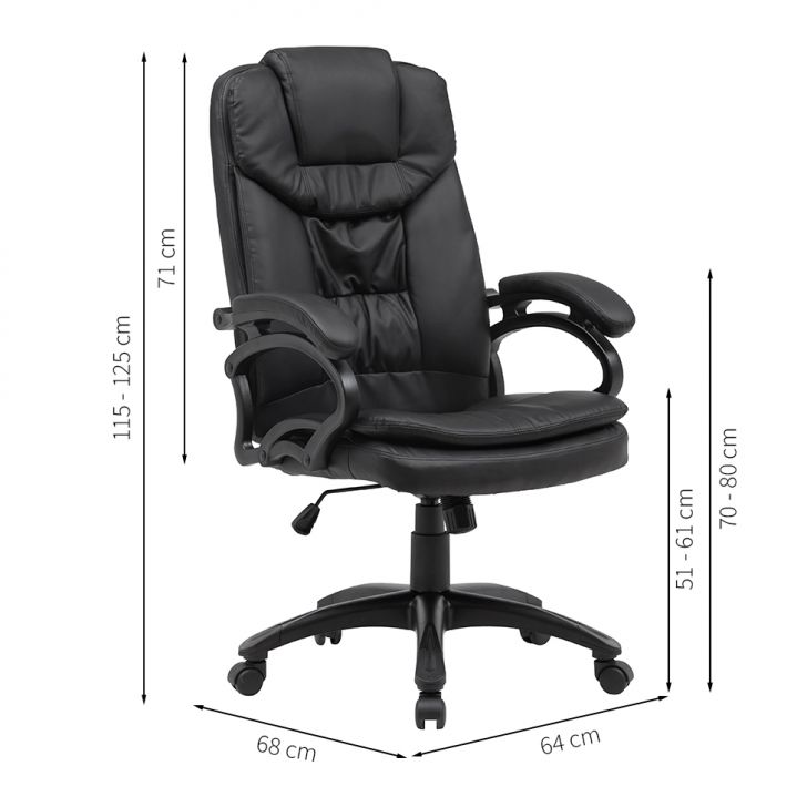 [OUTLET] Cadeira de Escritório Presidente Giratória com Relax Clark Preta
