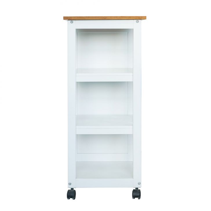 [OUTLET] Carrinho Auxiliar para Cozinha León 1 GVT Branco e Natural
