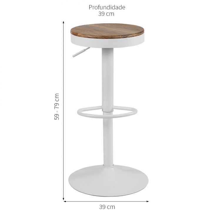 [OUTLET] Conjunto com 2 Banquetas Giratórias Bayonne Branco