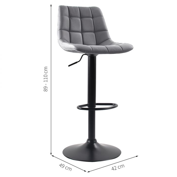 [OUTLET] Conjunto com 2 Banquetas Giratórias Kinney Cinza