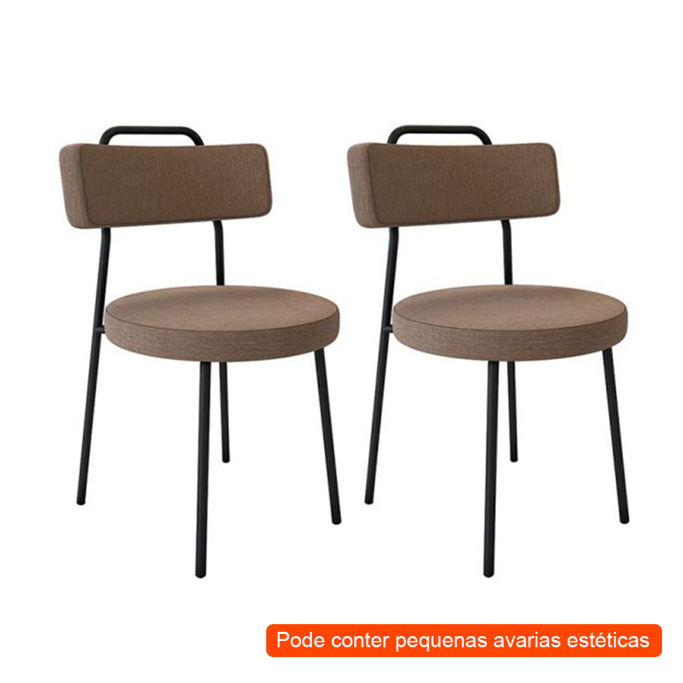 [OUTLET] Conjunto com 2 Cadeiras Bock Marrom