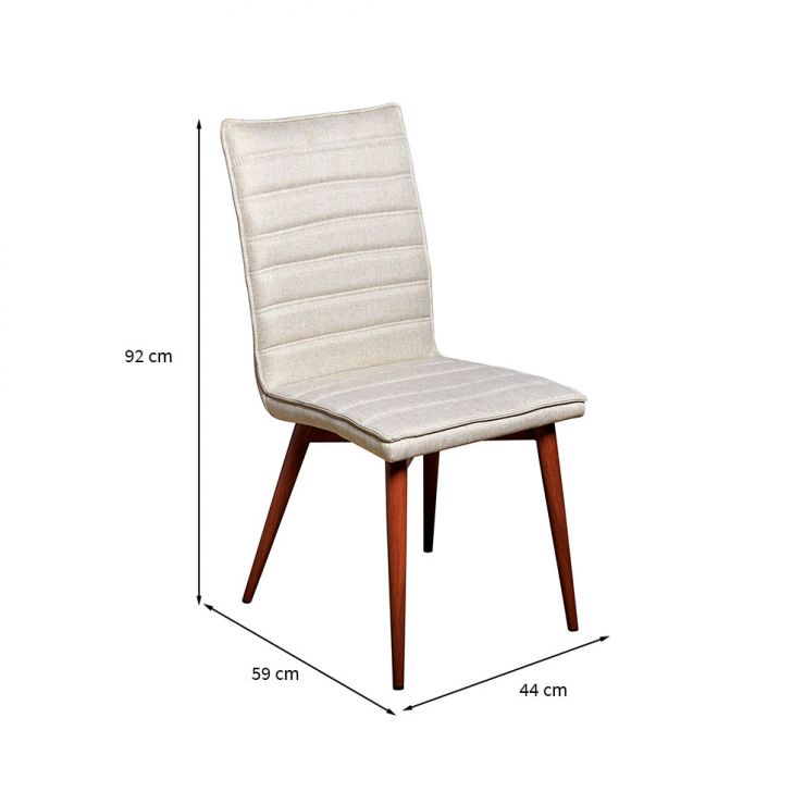 [OUTLET] Conjunto com 2 Cadeiras Chambly Bege e Cedro