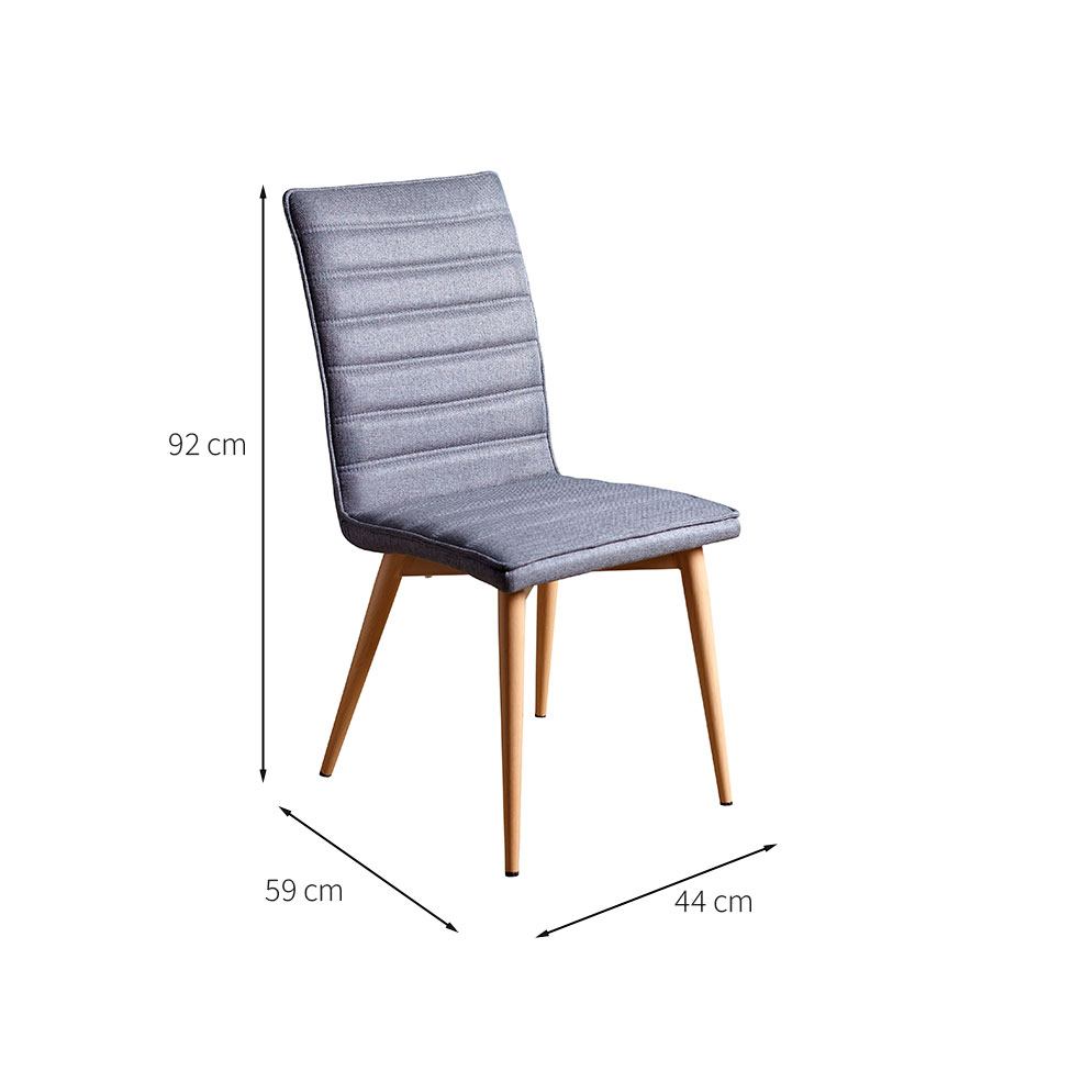 [OUTLET] Conjunto com 2 Cadeiras Chambly Cinza Escuro