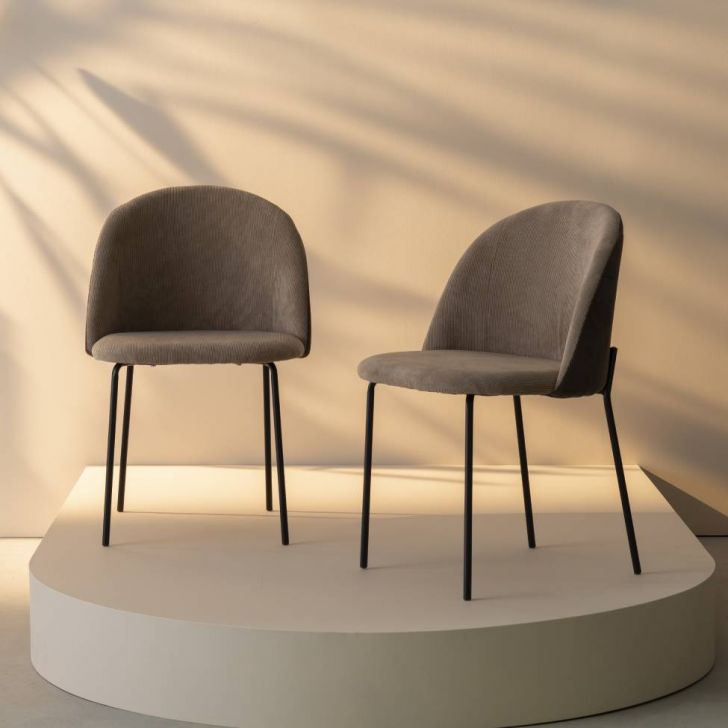 [OUTLET] Conjunto com 2 Cadeiras Margaret Bege e Café