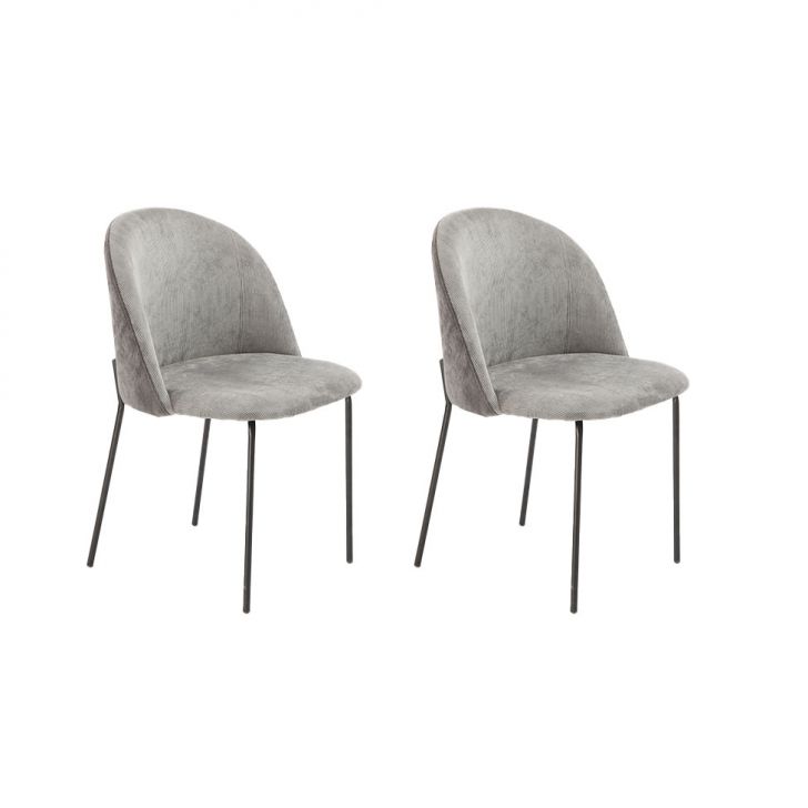 [OUTLET] Conjunto com 2 Cadeiras Margaret Cinza