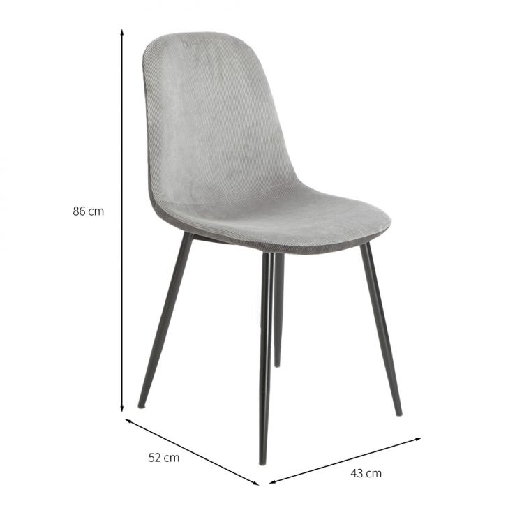 [OUTLET] Conjunto com 2 Cadeiras Sindy Cinza