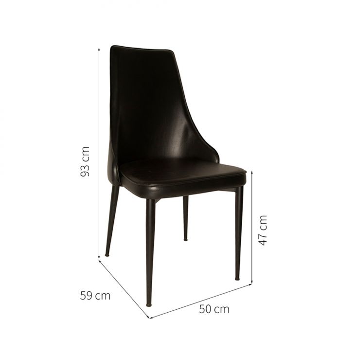 [OUTLET] Conjunto com 2 Cadeiras de Jantar Narah Corino Preto