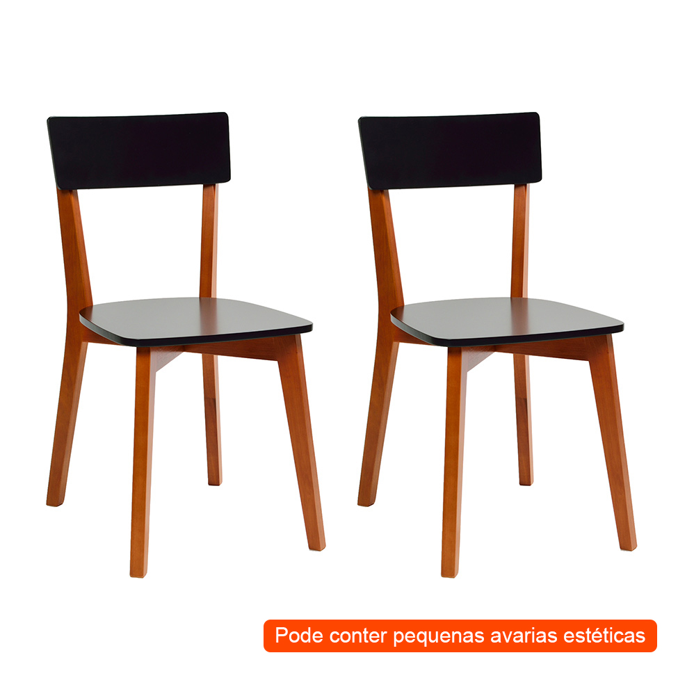 [OUTLET] Conjunto de 2 Cadeiras Tóquio Preto