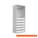 [OUTLET] Guarda-Roupa Modulado New Tuyo 6 Gavetas e 1 Cabideiro Branco 90 cm