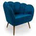 [OUTLET] Poltrona Ariel Veludo Azul e Dourada