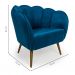 [OUTLET] Poltrona Ariel Veludo Azul e Dourada