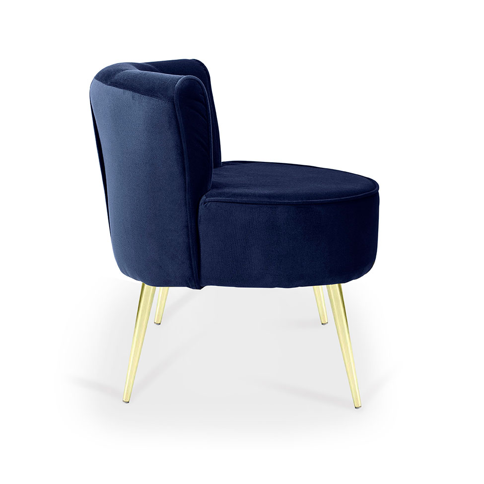[OUTLET] Poltrona Olivia II Veludo Azul