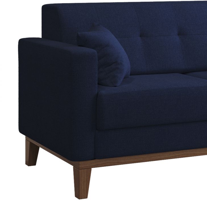 [OUTLET] Sofá 2 Lugares Narvik Linho Azul Marinho