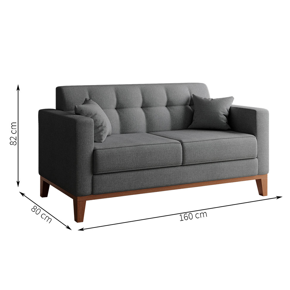[OUTLET] Sofá 2 Lugares Narvik Linho Cinza