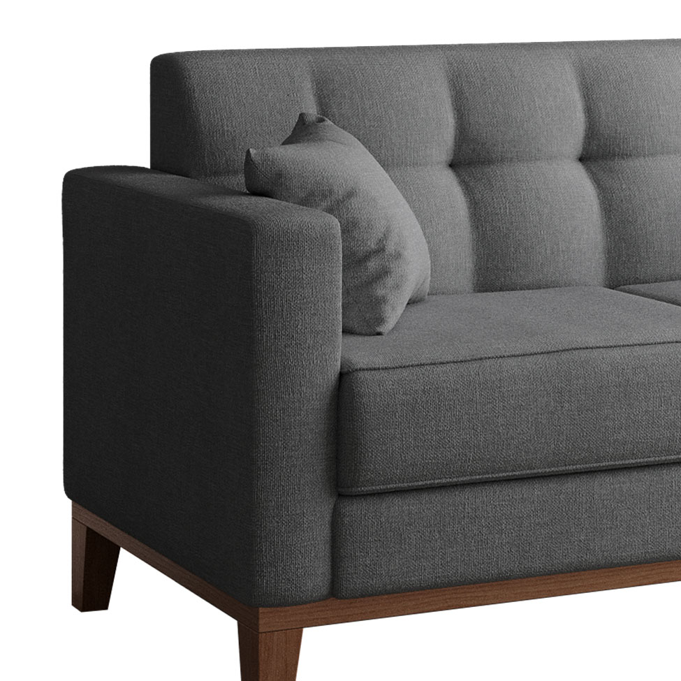 [OUTLET] Sofá 2 Lugares Narvik Linho Cinza