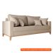 [OUTLET] Sofá 3 Lugares Beny Base de Madeira Linho Cotton Bege