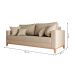 [OUTLET] Sofá 3 Lugares Beny Base de Madeira Linho Cotton Bege