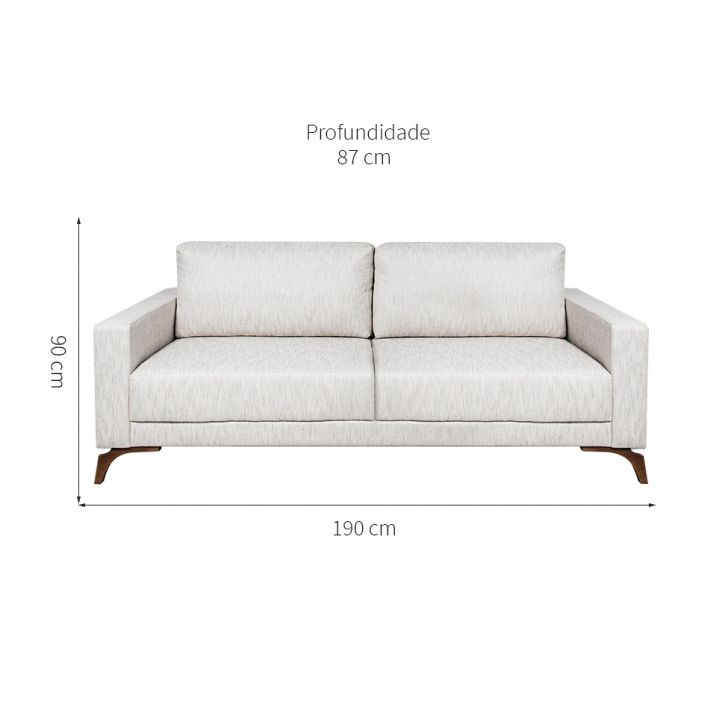 [OUTLET] Sofá 3 Lugares Henry Veludo Bege 190 cm