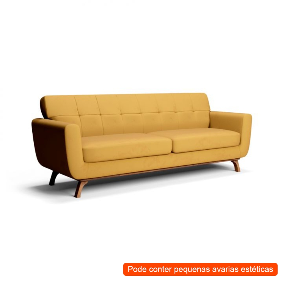 [OUTLET] Sofá 3 Lugares Pergamo Mostarda