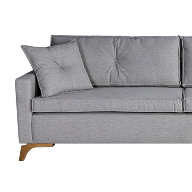 [OUTLET] Sofá 3 Lugares Viena Linho Cinza 190 cm