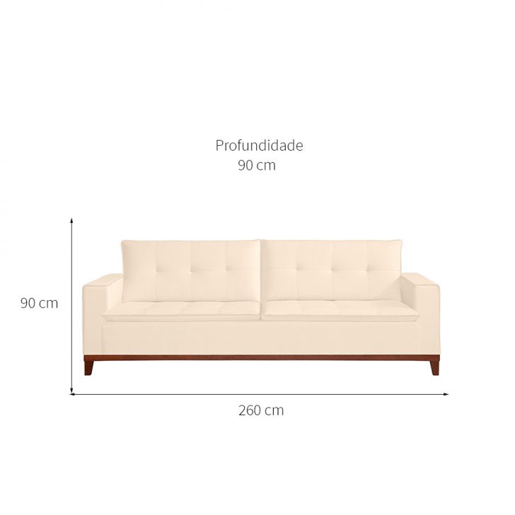 [OUTLET] Sofá 4 Lugares Holborn Linho Off White 260 cm