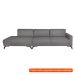 [OUTLET] Sofá 6 Lugares Henry com Chaise Esquerdo Veludo Cinza