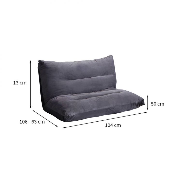[OUTLET] Sofá Futon Solteiro Cagliari Cinza