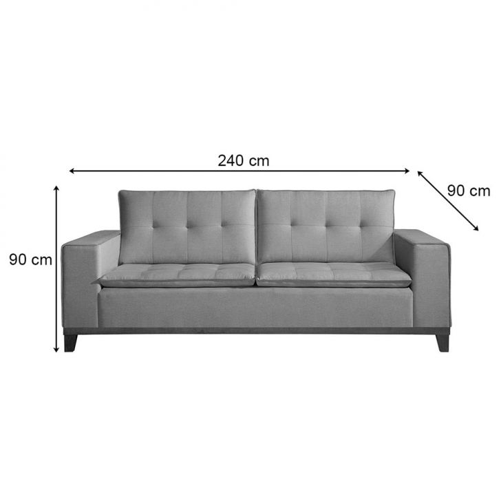 [OUTLET] Sofá Plus Tâmisa 3 Lugares Suede Cinza