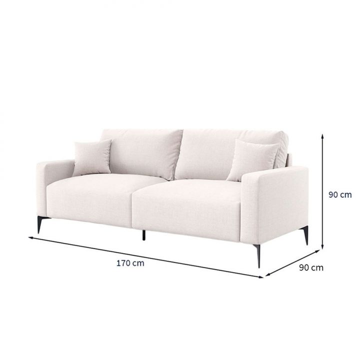 [OUTLET] Sofá Unne 2 Lugares com Molas Ensacadas Linho Cru 170 cm
