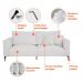 [OUTLET] Sofá Unne 3 Lugares com Molas Ensacadas Bouclé Off White 200 cm